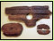 Vier Fragmente einer Trinkflasche aus Ahornholz. Eisenzeit, Grabfund aus Giubiasco